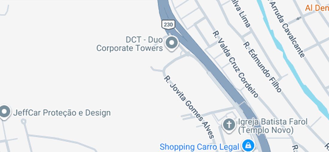 Mapa mostrando o DCT · Duo Corporate Towers em João Pessoa